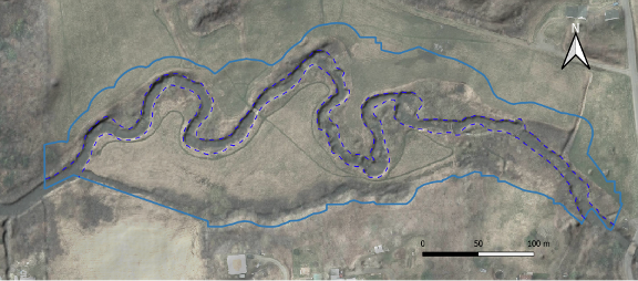 Cartographie de l'espace de bon fonctionnement d'un cours d'eau